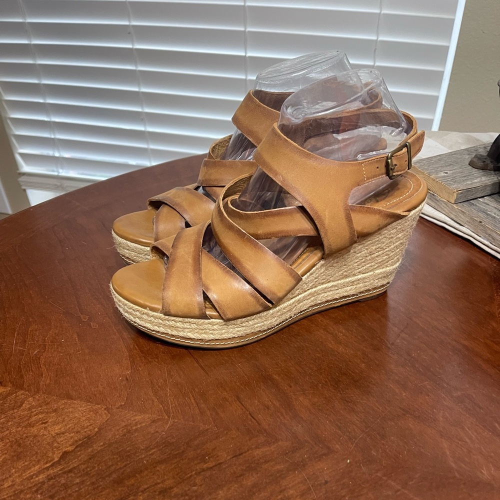 Clarks Indigo Amelia Wedge Jute Sandals Espadrilles Boho